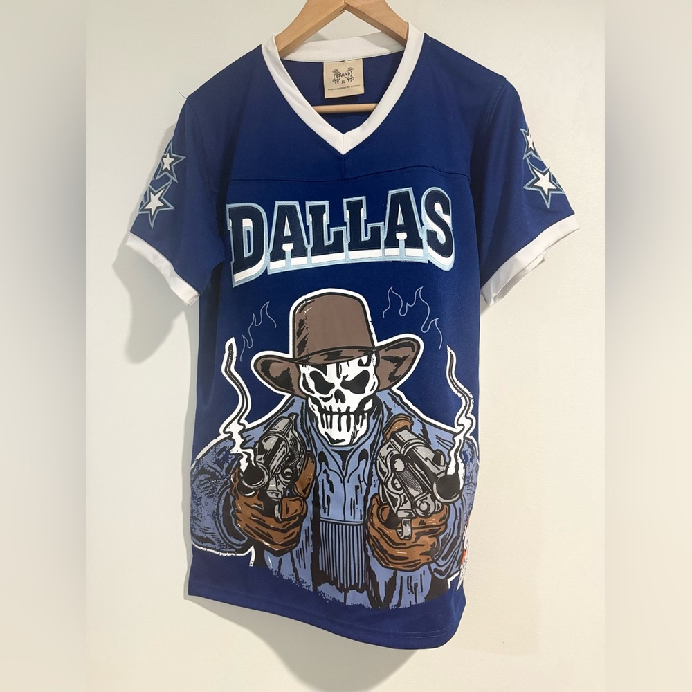 Dak Prescott Dallas #4 Custom Streetwear Jersey Boys  XL Cowboy Graphic Blue
